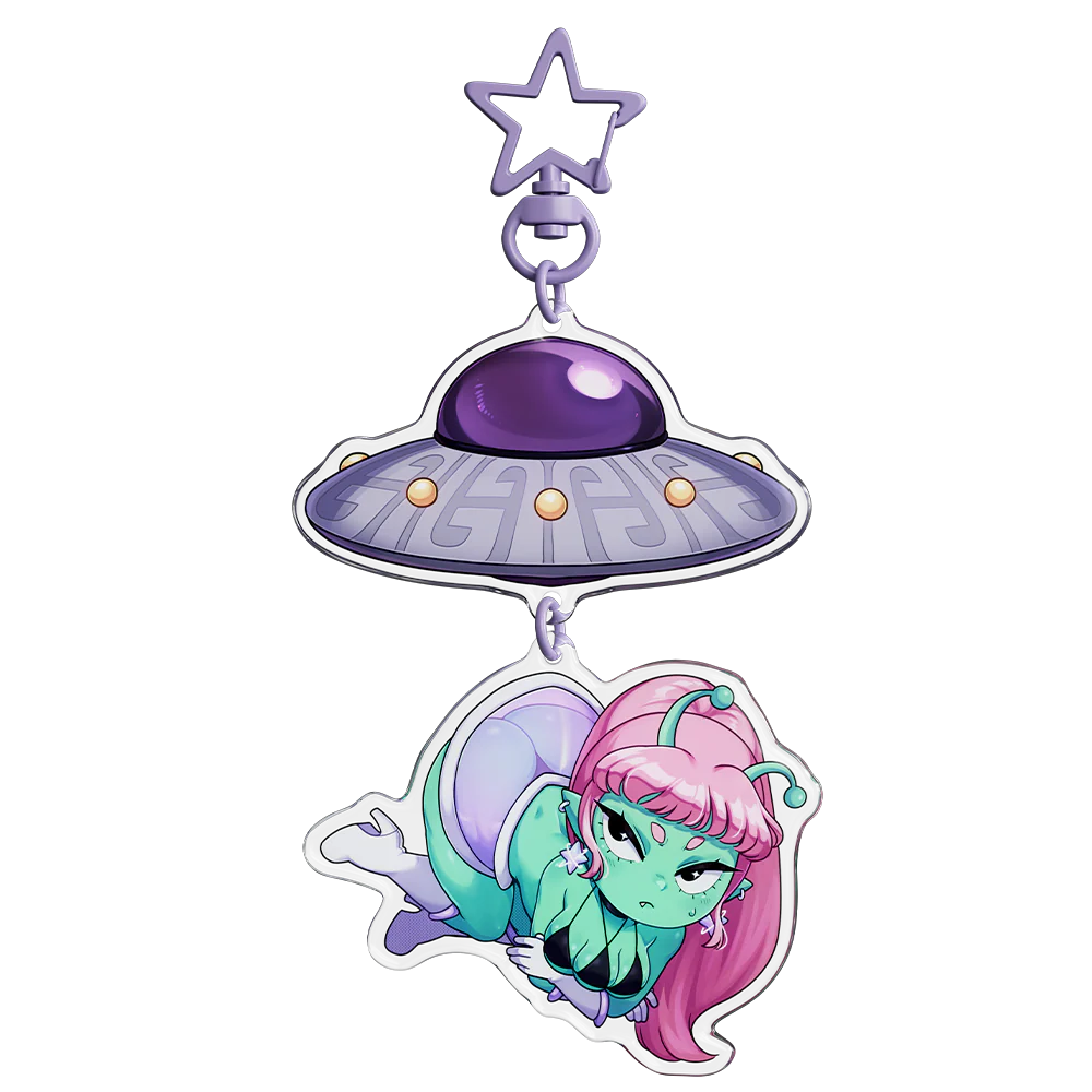 "I Come In Peace" Acrylic Keychain - Image 2