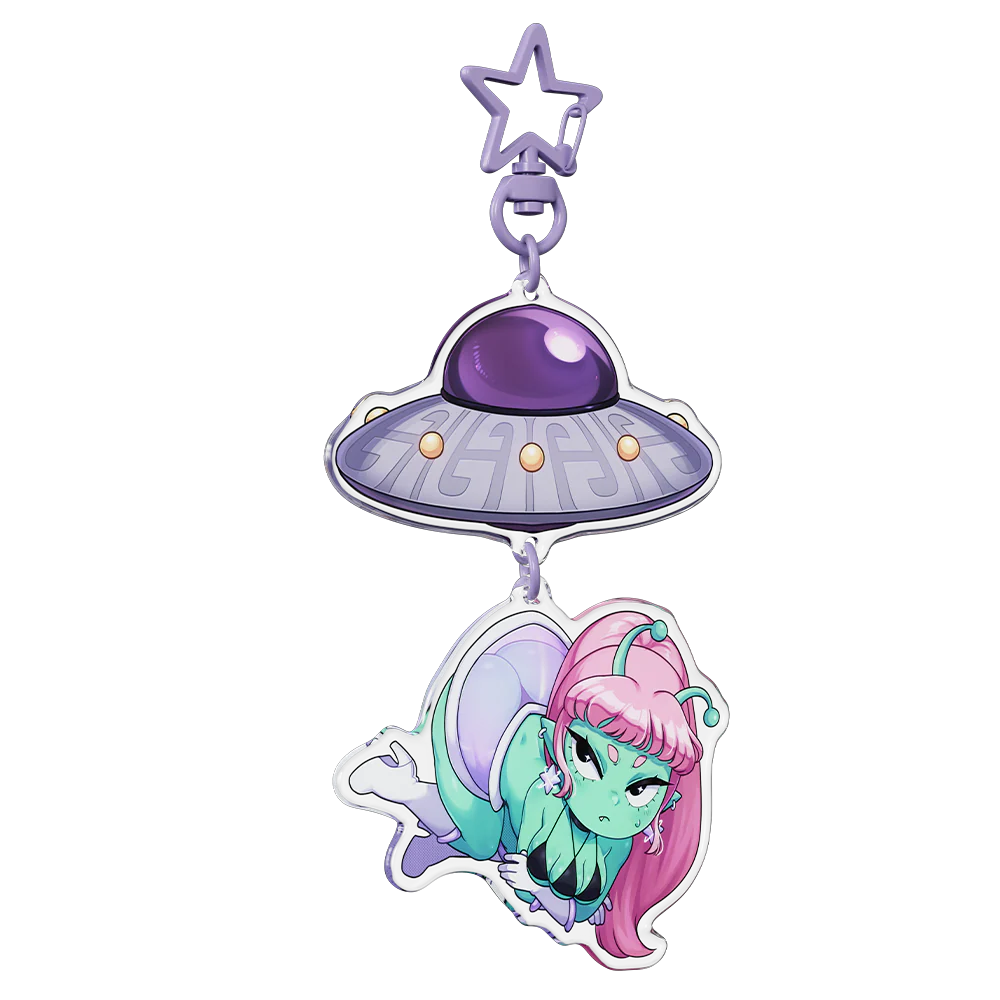 "I Come In Peace" Acrylic Keychain - Image 3
