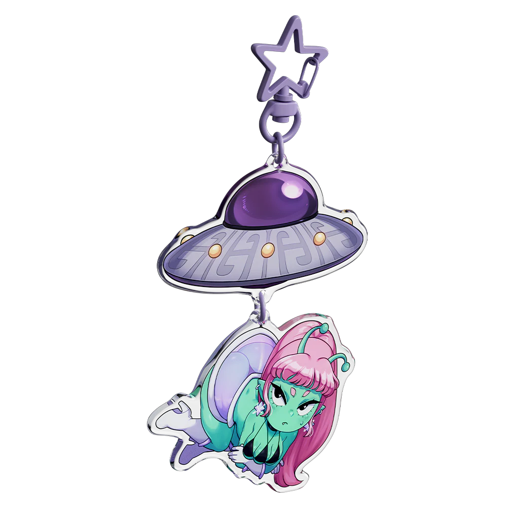 "I Come In Peace" Acrylic Keychain - Image 4