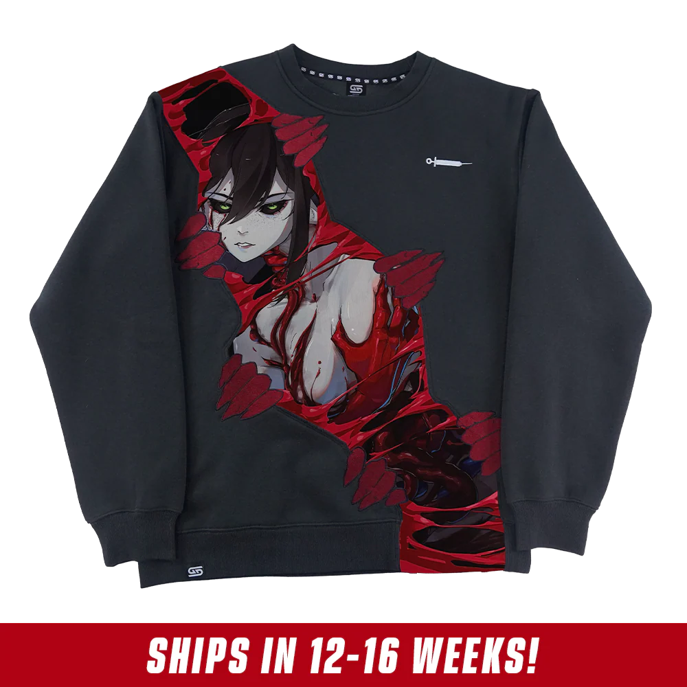 Layna Lazar: Crimson Bloom Crewneck - Image 2